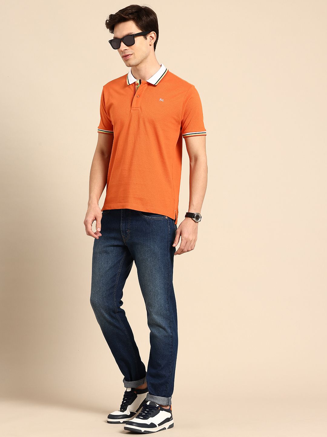 Being Human Polo Collar Pure Cotton T-shirt