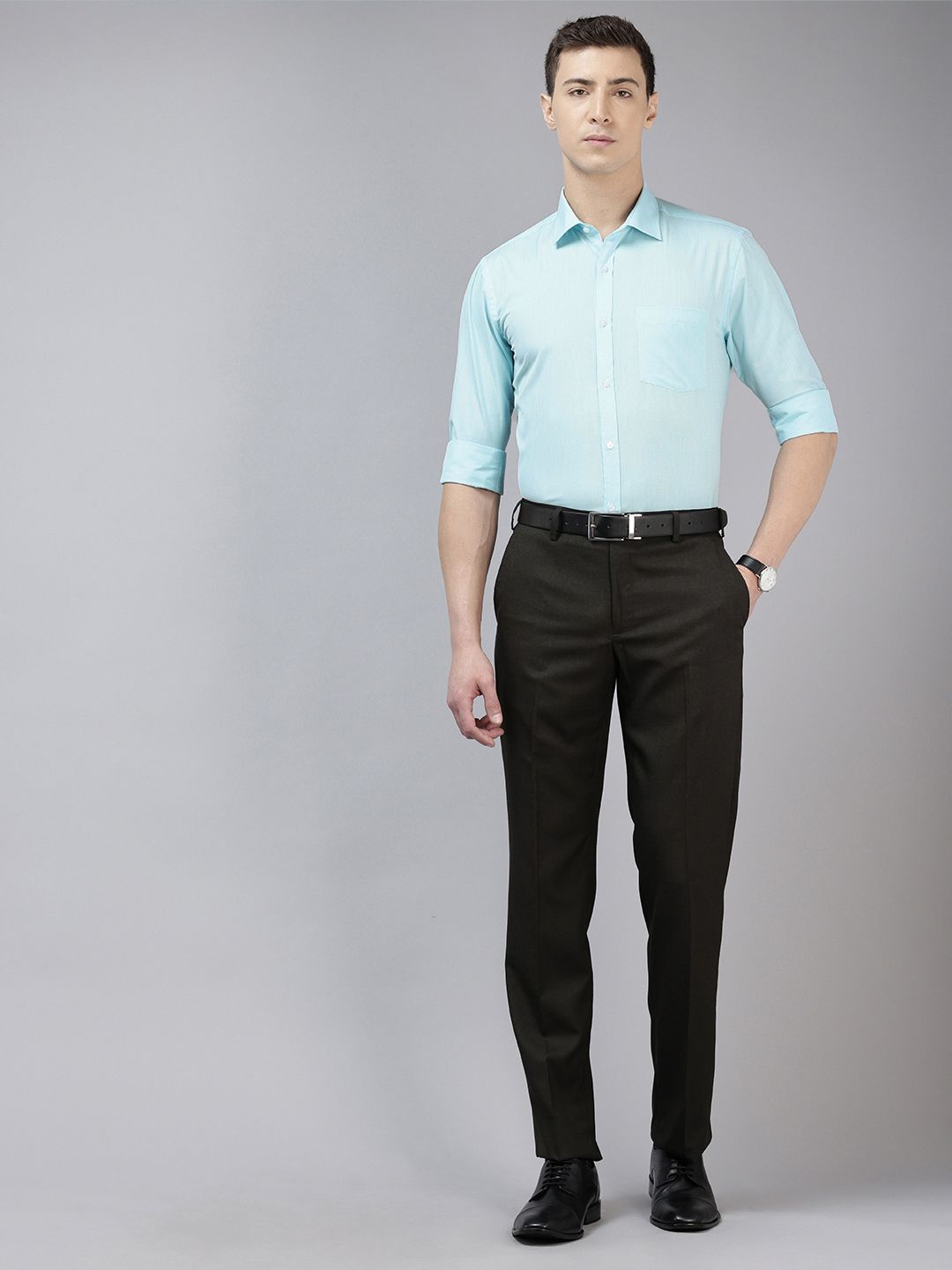 Park Avenue Slim Fit Textured Self Design Formal Shirt