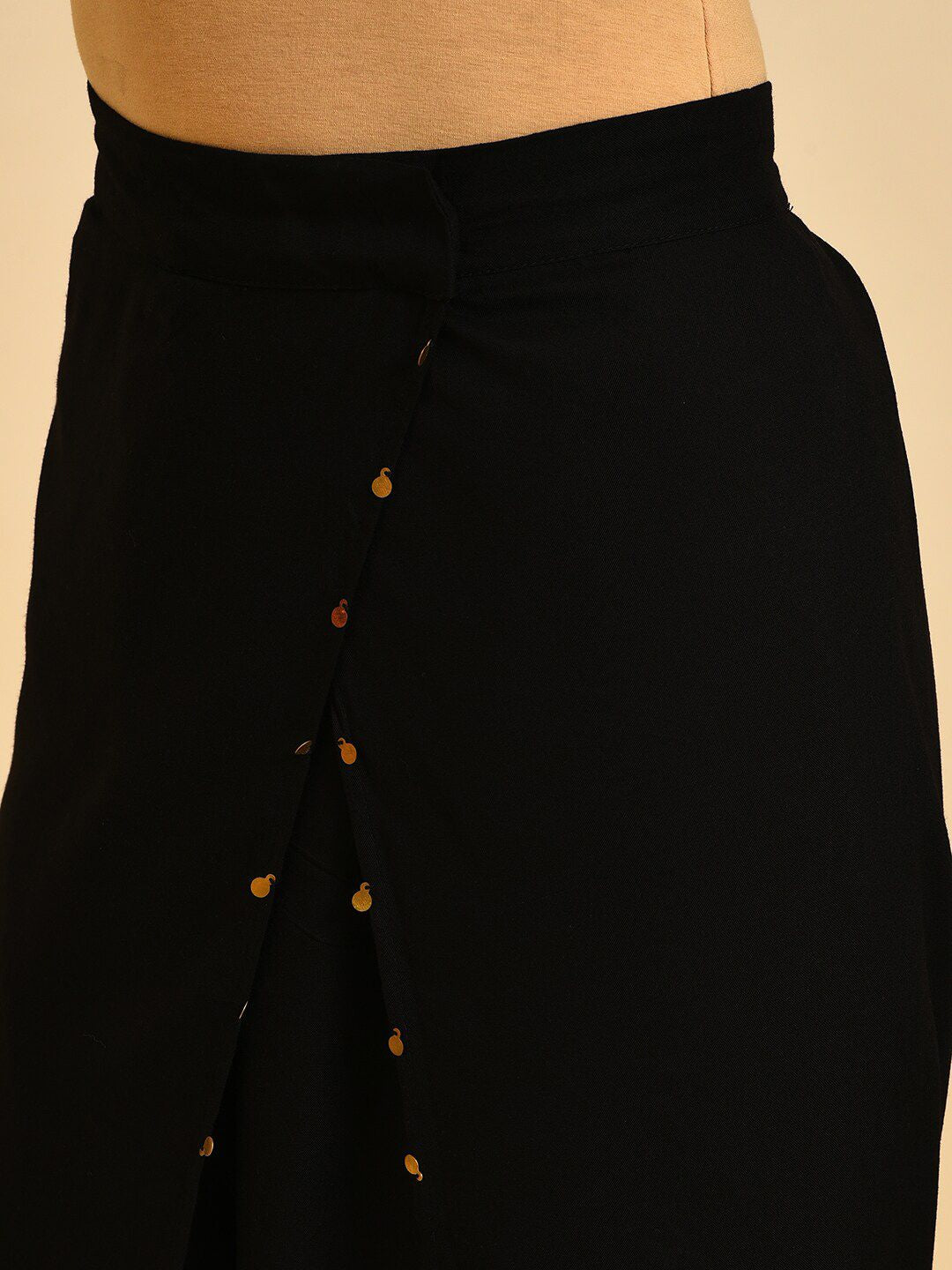 W Ethnic Motifs Printed Mandarin Collar Pure Cotton Kurta with Dhoti Pants