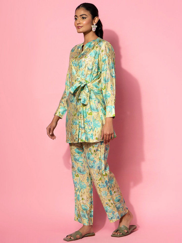 Libas Floral Printed Tunic With Trouser Co-Ords
