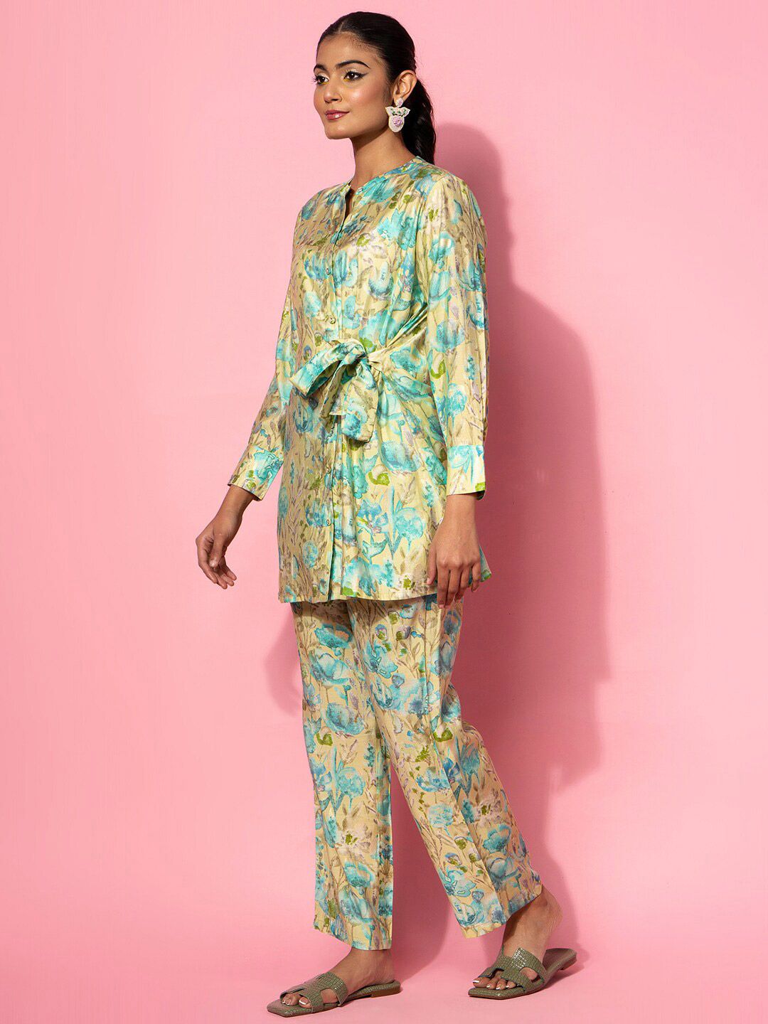 Libas Floral Printed Tunic With Trouser Co-Ords