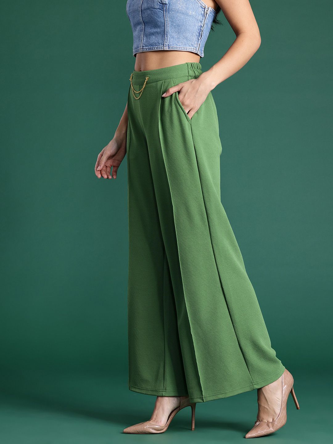 DressBerry Women Pleated Wide Leg Trousers