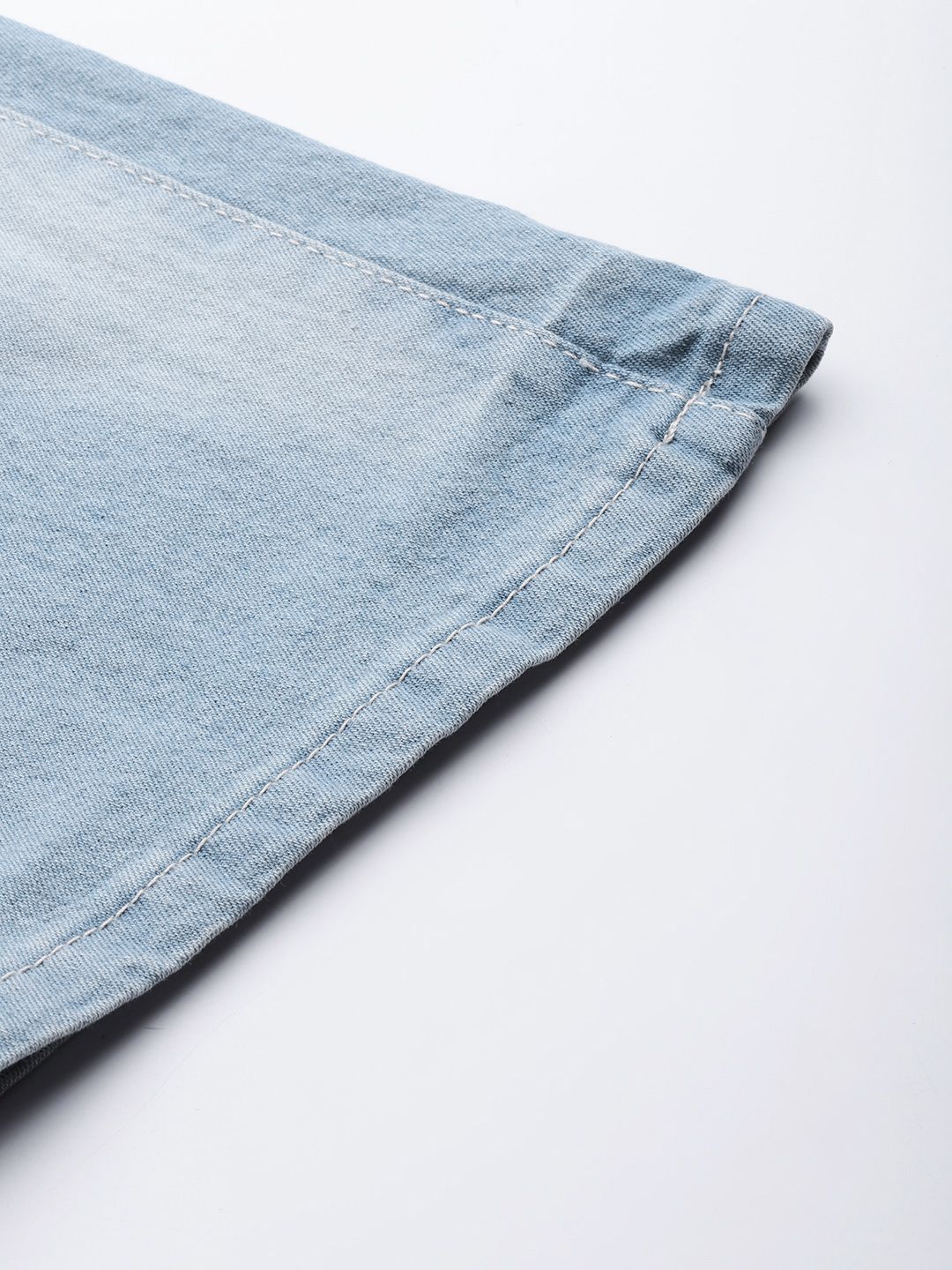 DressBerry Women Blue Flared Mildly Distressed Heavy Fade Stretchable Jeans