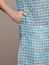 House of Pataudi Checked Jashn Kurta