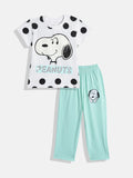 Moms Love Girls Peanuts Printed Top with Trousers