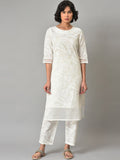W Ethnic Motifs Printed Pure Cotton Kurta with Trousers