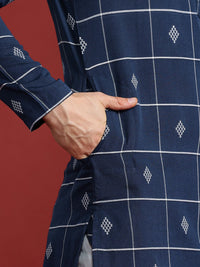 Anouk Geometric Thread Work Indigo Kurta