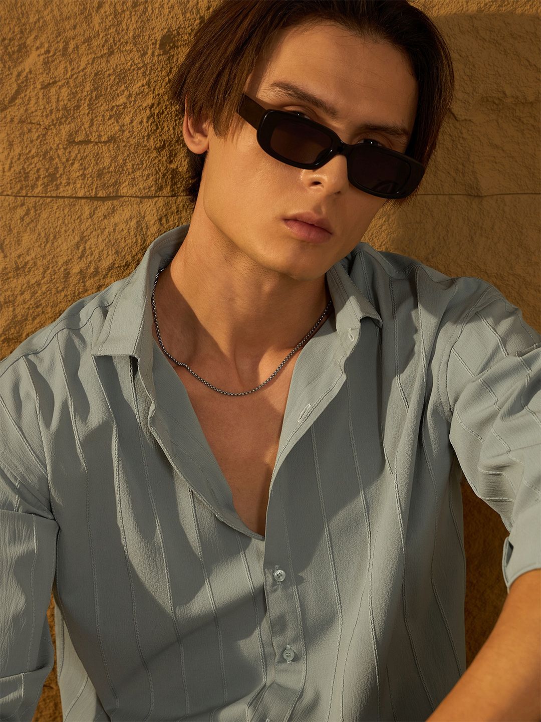 DENNISON Drop Shoulder Oversized Pintuck Shirt