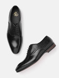House of Pataudi Men Textured Formal Oxfords