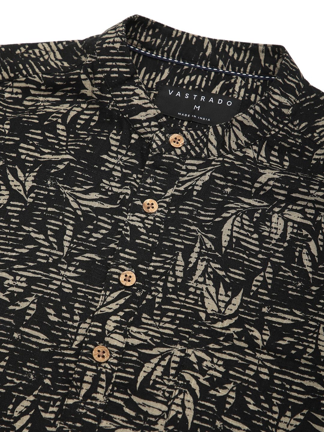 VASTRADO Leafy Printed Mandarin Collar Straight Kurta