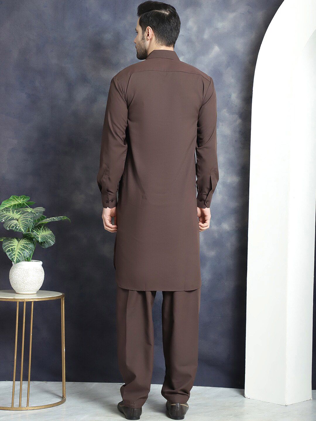 Jompers Shirt collar Regular Pathani Kurta With Salwar