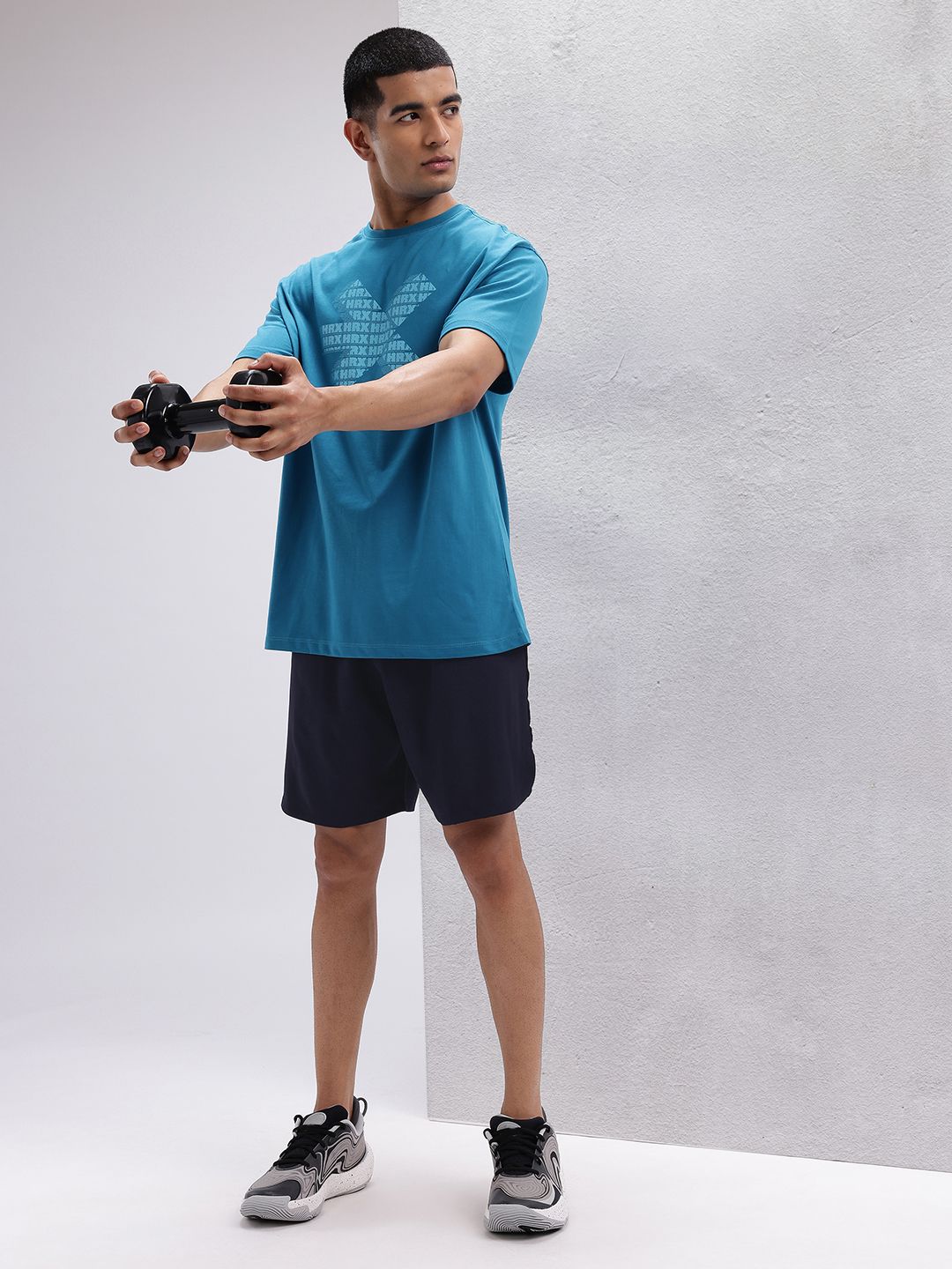 HRX by Hrithik Roshan Men Brand Logo Print Detail Mid-Rise Training Shorts