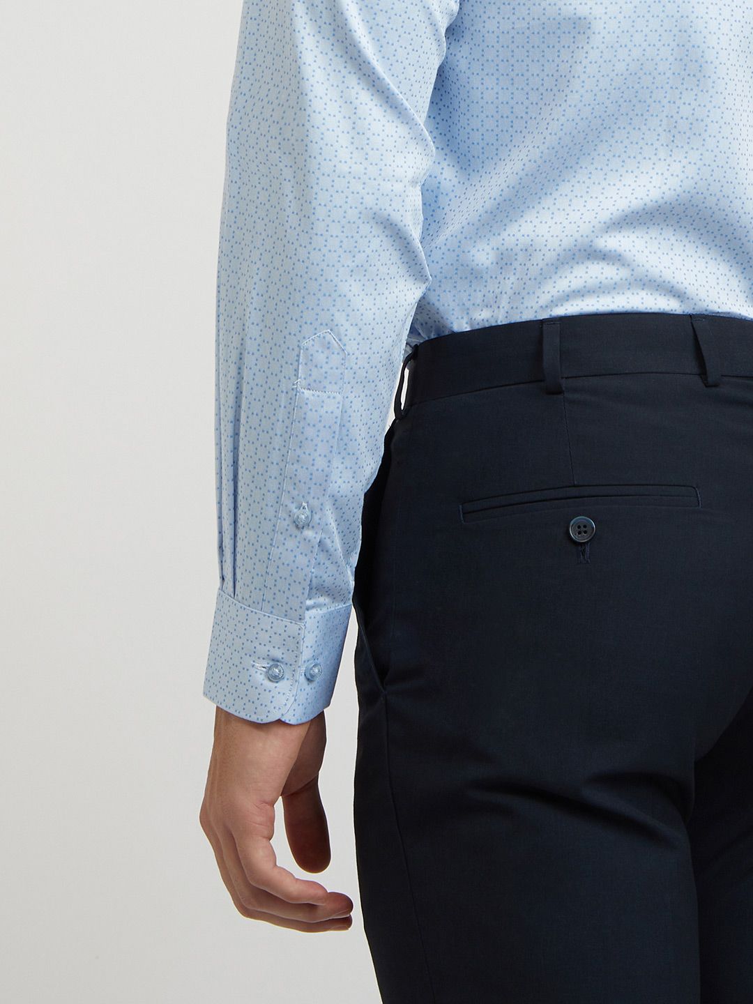 Raymond Self Design Slim Fit Pure Cotton Opaque Formal Shirt