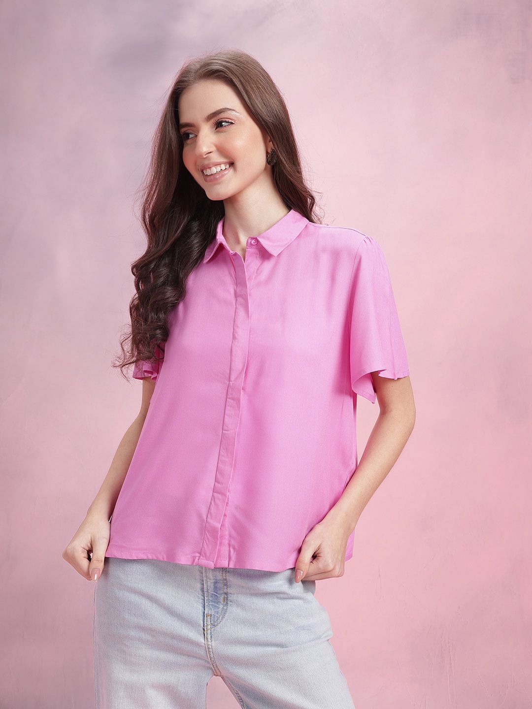 DressBerry Flutter Sleeve Casual Shirt