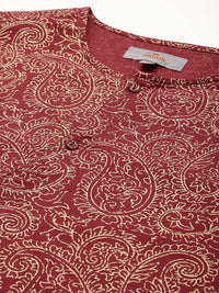 Anouk Tyohaar Collection Cotton Paisley Print High-Low Kurta