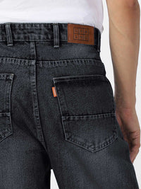 Urbano Fashion Men Pure Cotton Loose Relaxed Fit Slash Knee Heavy Fade Jeans