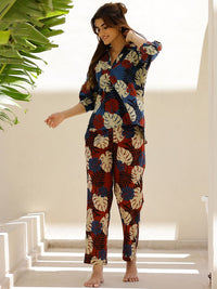 SANSKRUTIHOMES Tropical Printed Pure Cotton Night suit