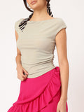 DressBerry Sparkling Swirl Glam Gathered Top