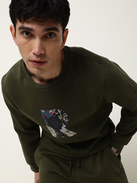 RARE RABBIT Men Astor Graphic Printed Sweatshirt