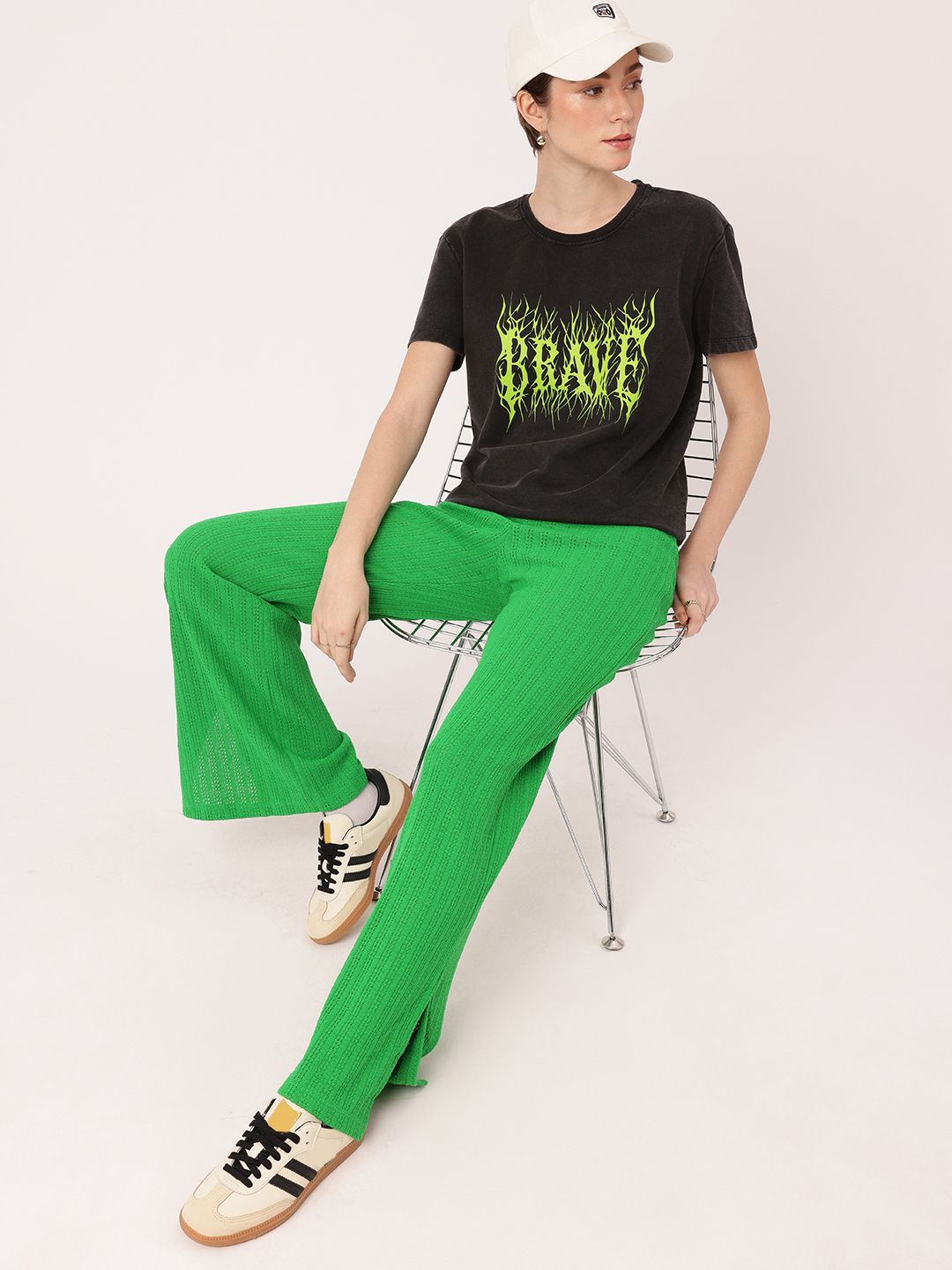 DressBerry Urban Fearless Printed Washed T-shirt