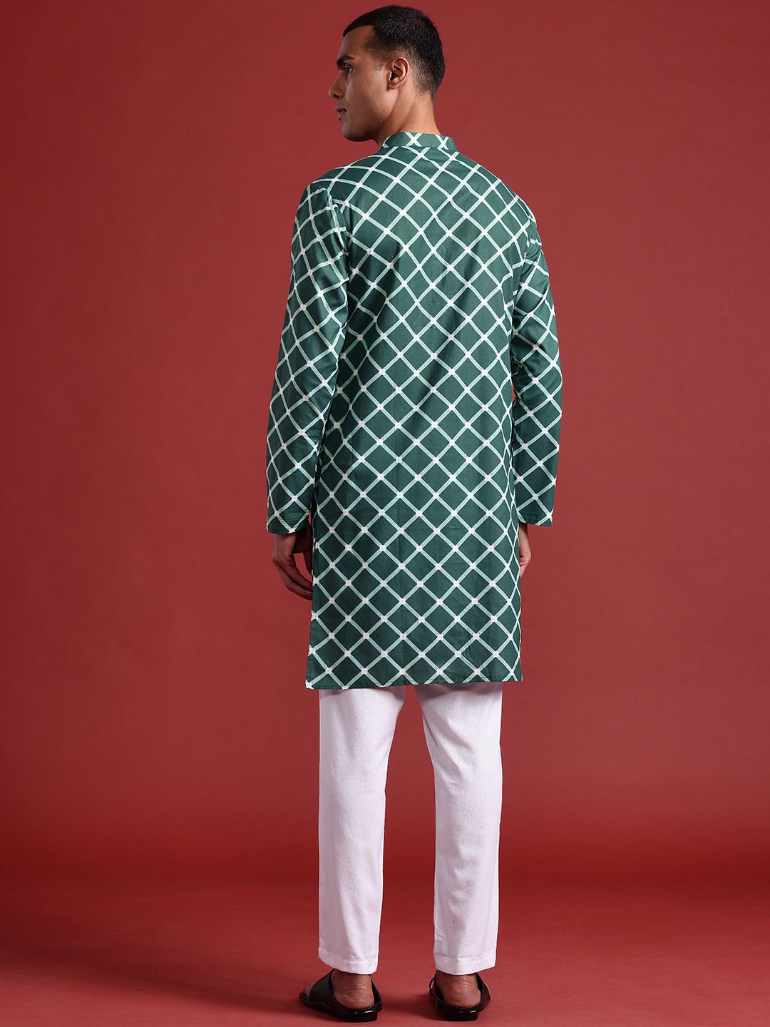 Anouk Pure Cotton Geometric Print Straight Kurta