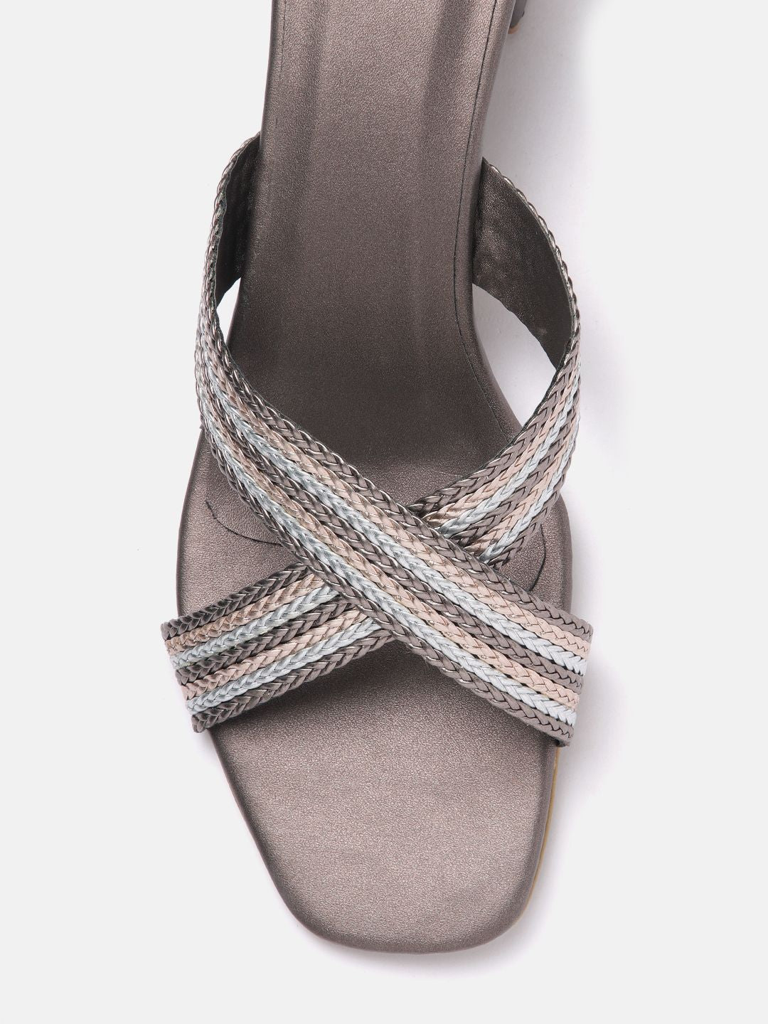 Anouk Woven Striped Block Heels