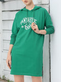 DressBerry Varsity Cool Printed Hooded T-shirt Dress
