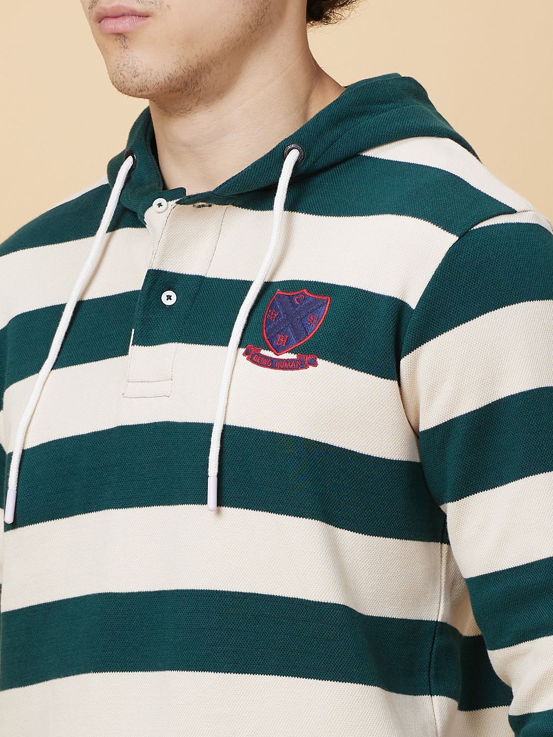 Being Human Striped Hooded Sweatshirt