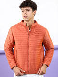 HIGHLANDER Men Rust Striped Padded Jacket