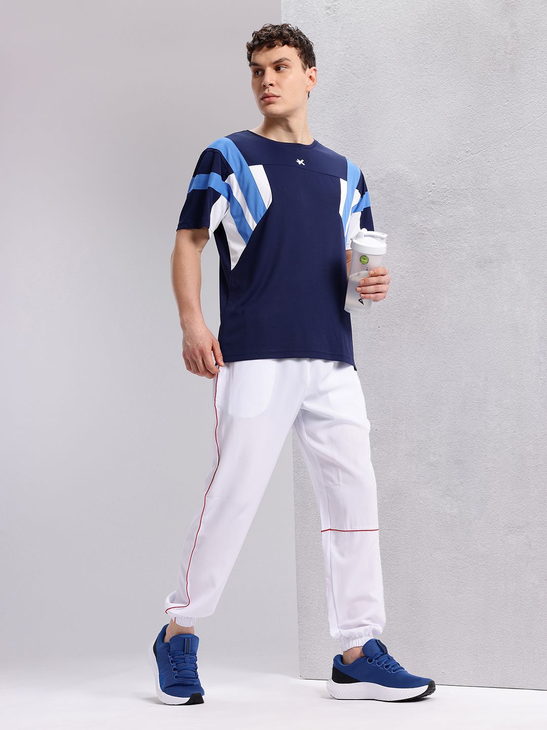 HRX by Hrithik Roshan Men Striped Rapid-Dry Running T-shirt