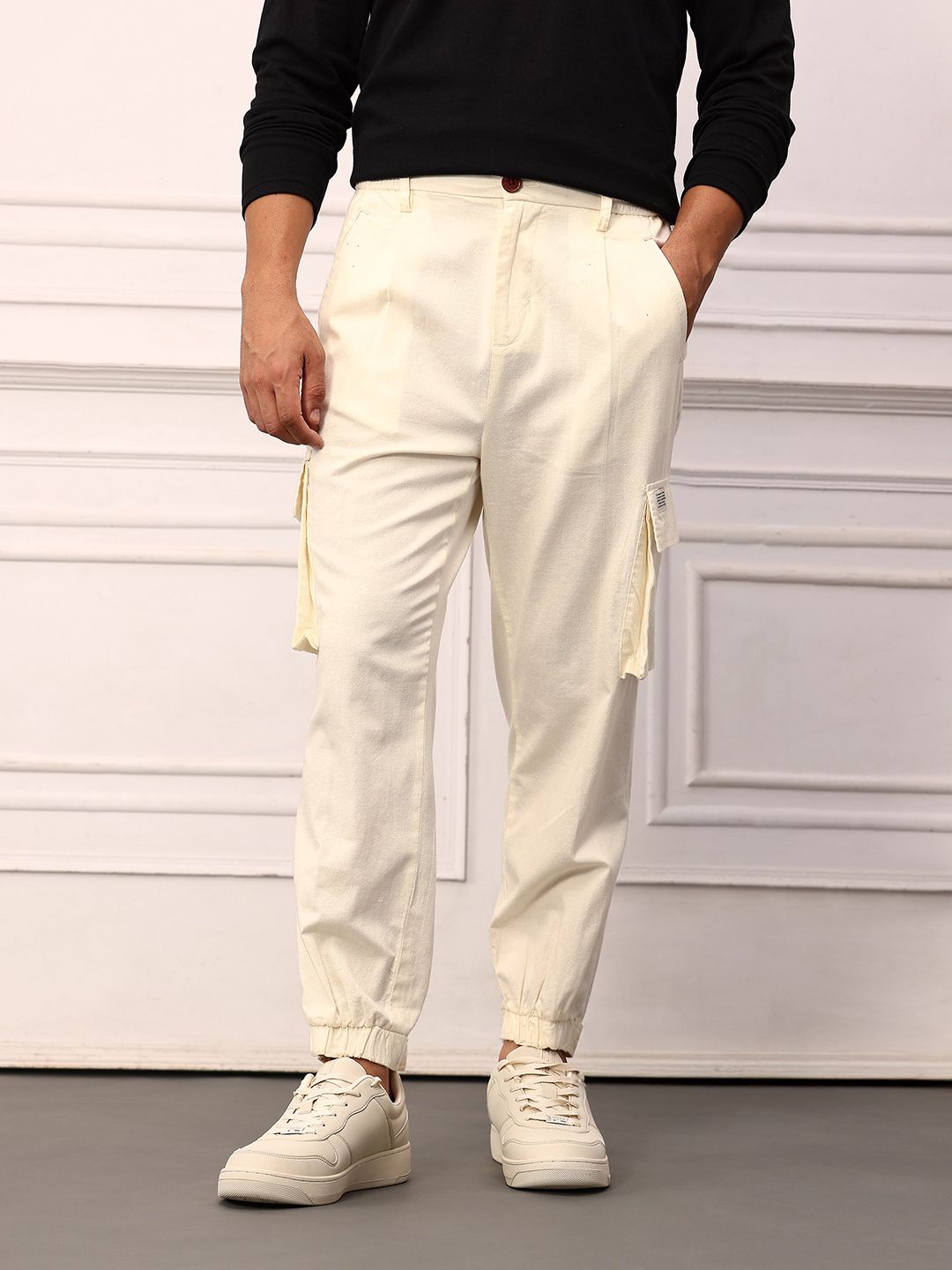 Mr Bowerbird Men Pleated Cotton Linen Cargos