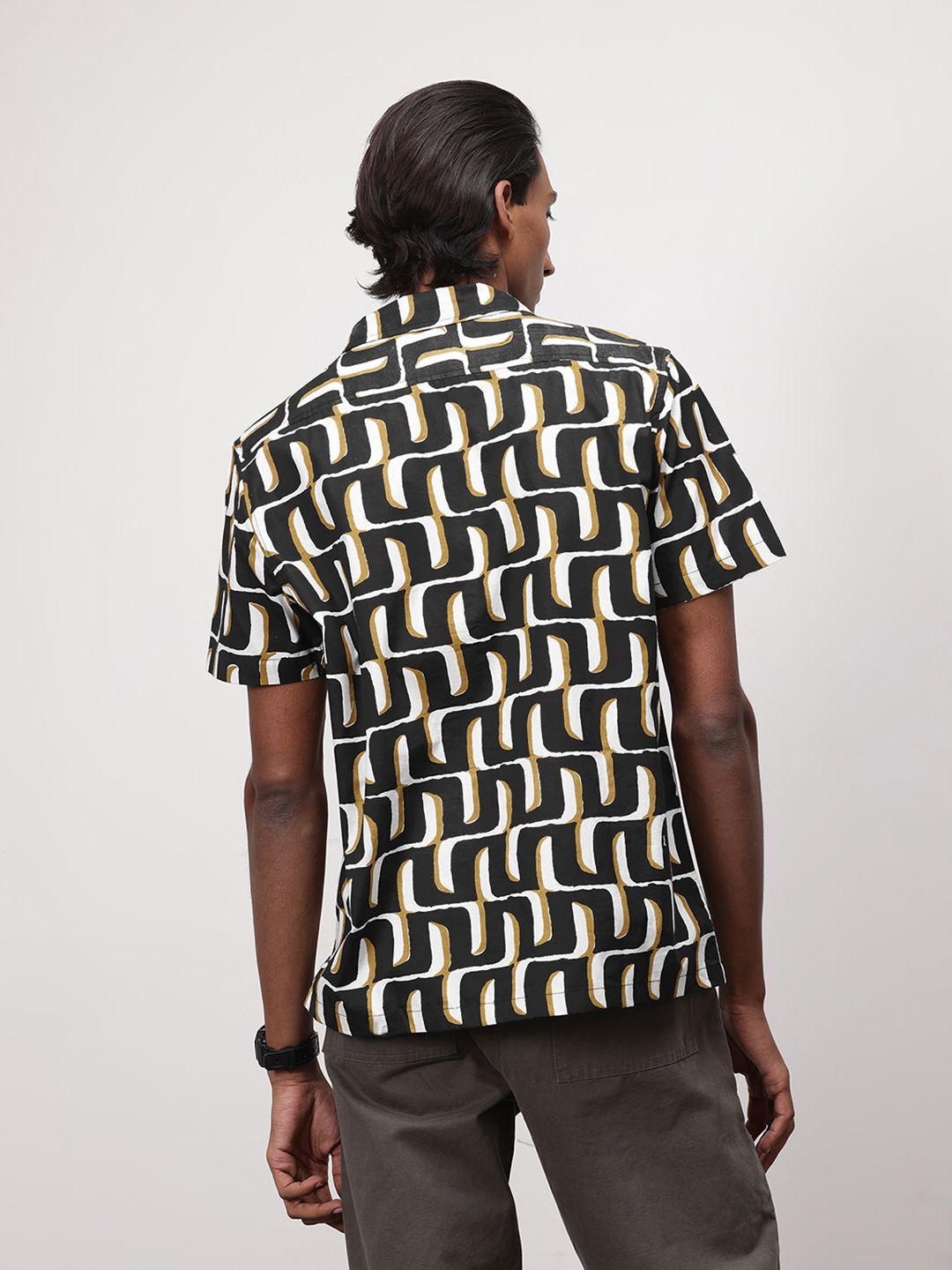 ether Artisan Hand Block Geometric Printed Casual Shirt