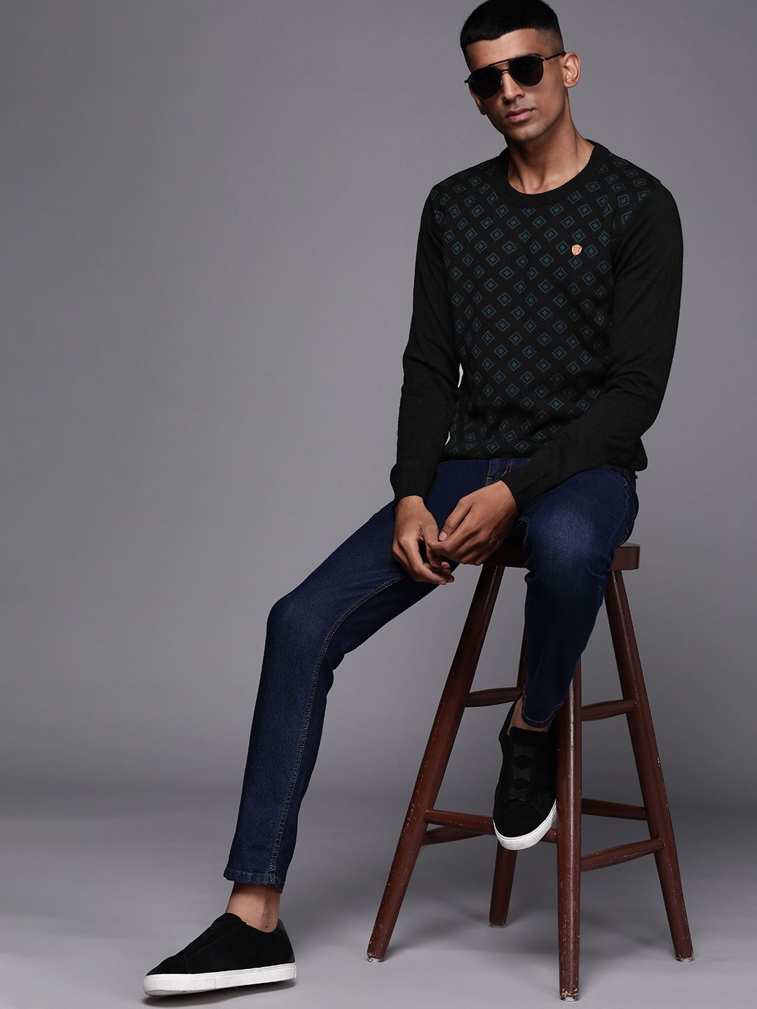 Raymond Men Self Design Pullover