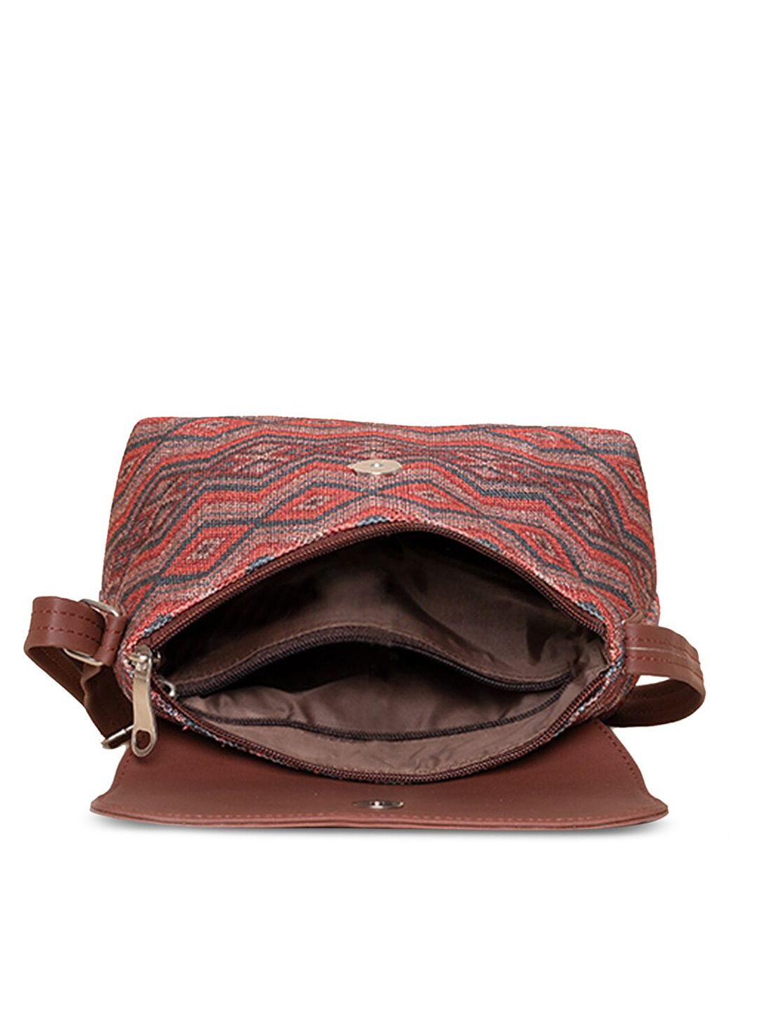 ZOUK Geometric Printed Structured Sling Bag