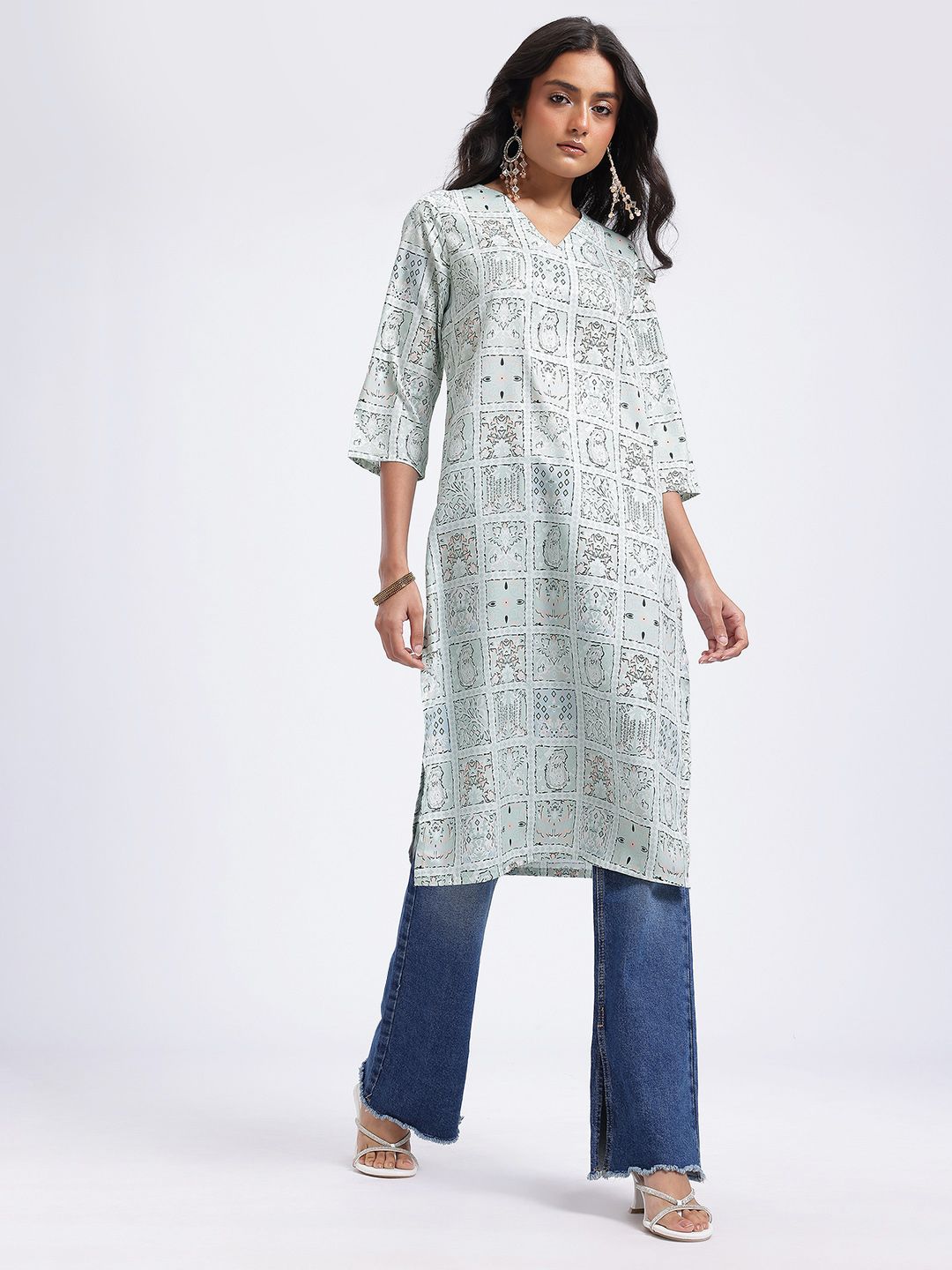 Anouk Printed Straight Kurta