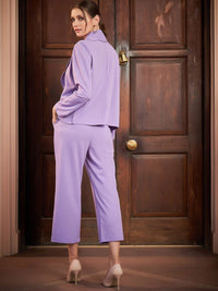 Athena Lavender Scalloped Blazer With Trousers