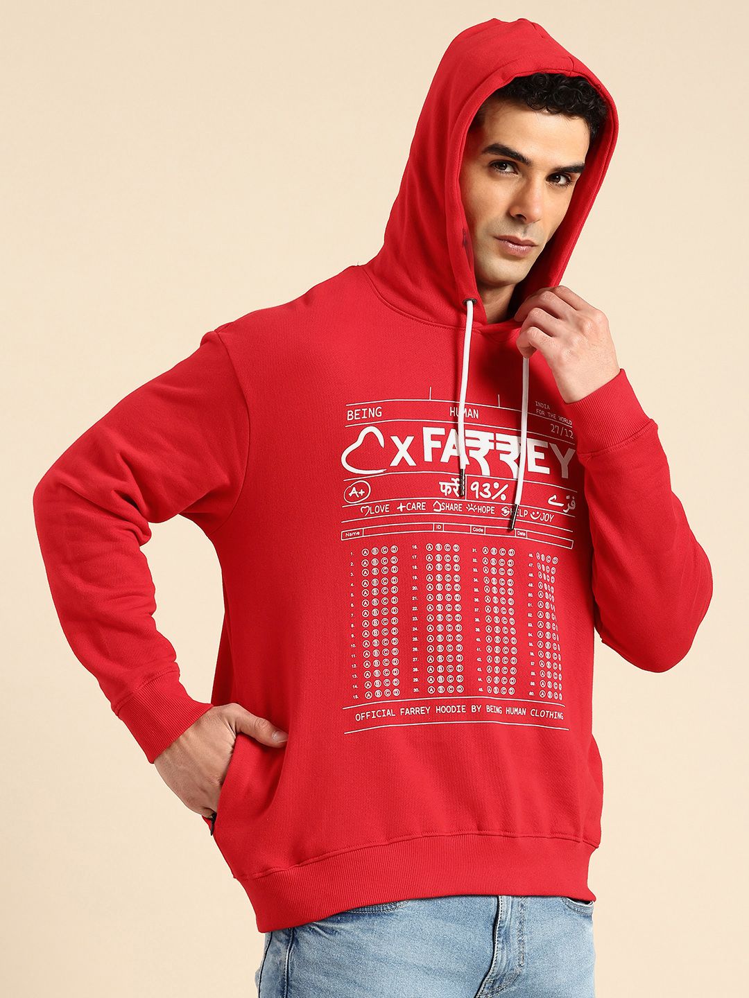 Being Human Pure Cotton Printed Hooded Sweatshirt