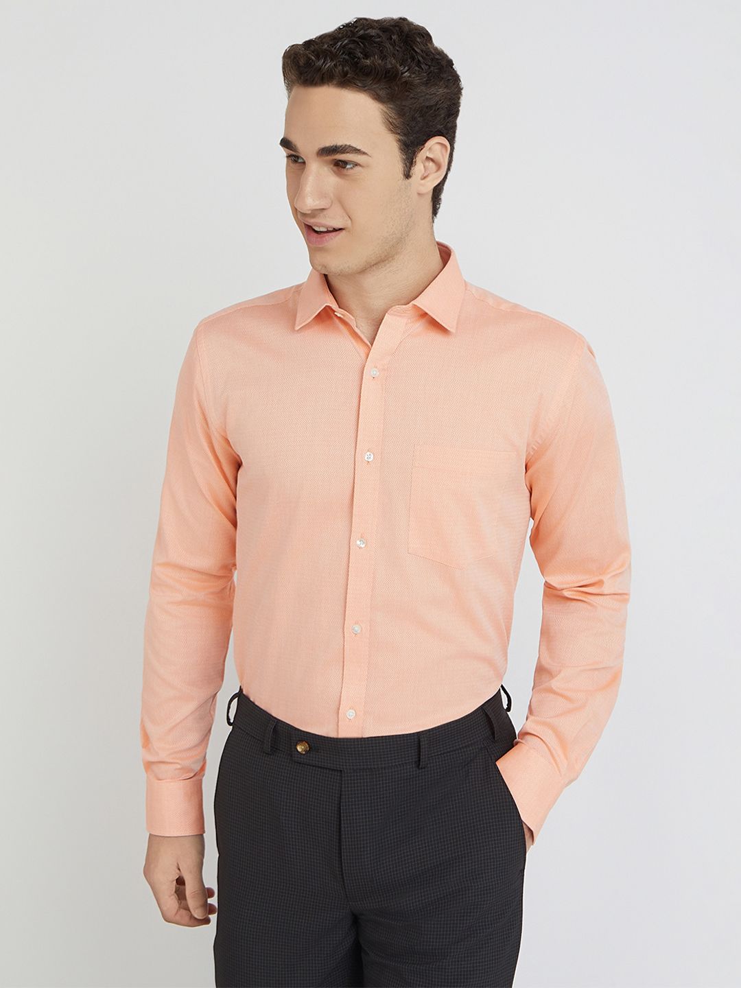Park Avenue Self Design Slim Fit Pure Cotton Formal Shirt
