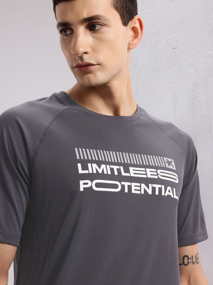 HRX by Hrithik Roshan Typography Print Raglan Sleeves Training T-shirt