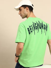 Being Human Brand Logo Printed Pure Cotton Slim Fit T-shirt