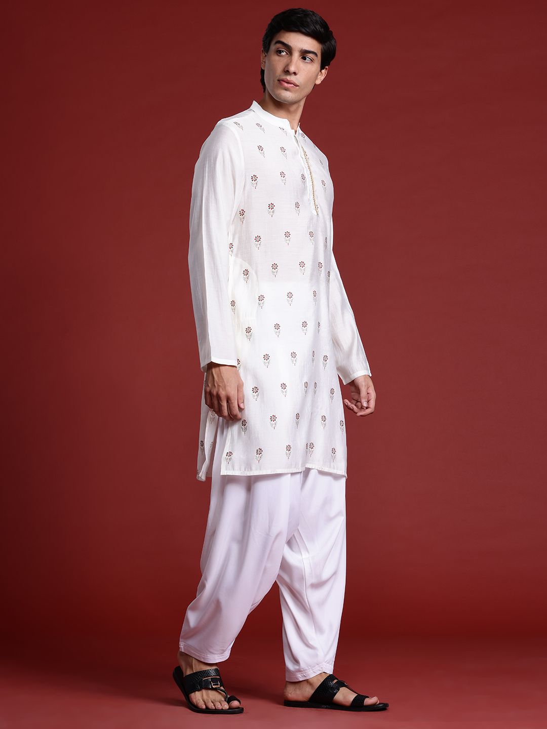 Anouk Floral Printed Regular Kurta with Salwar