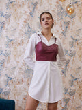 Athena Shirt Collar A-Line Party Mini Dress