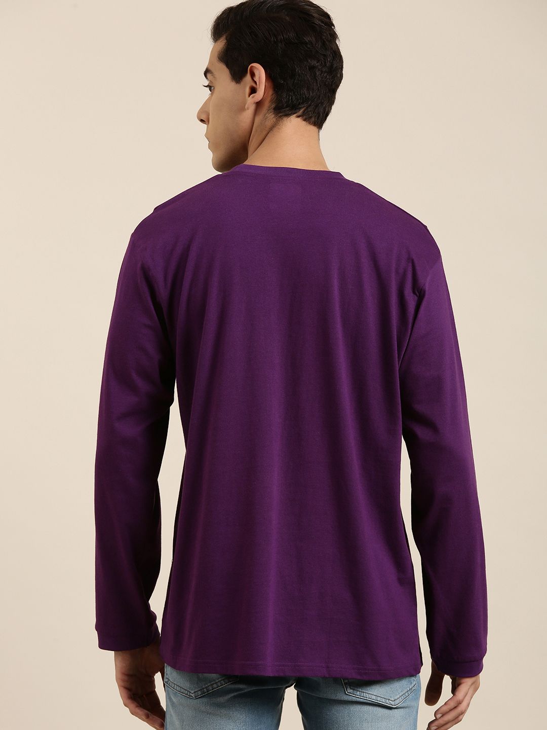 DILLINGER Men Purple Typography Printed Pure Cotton Oversized T-shirt