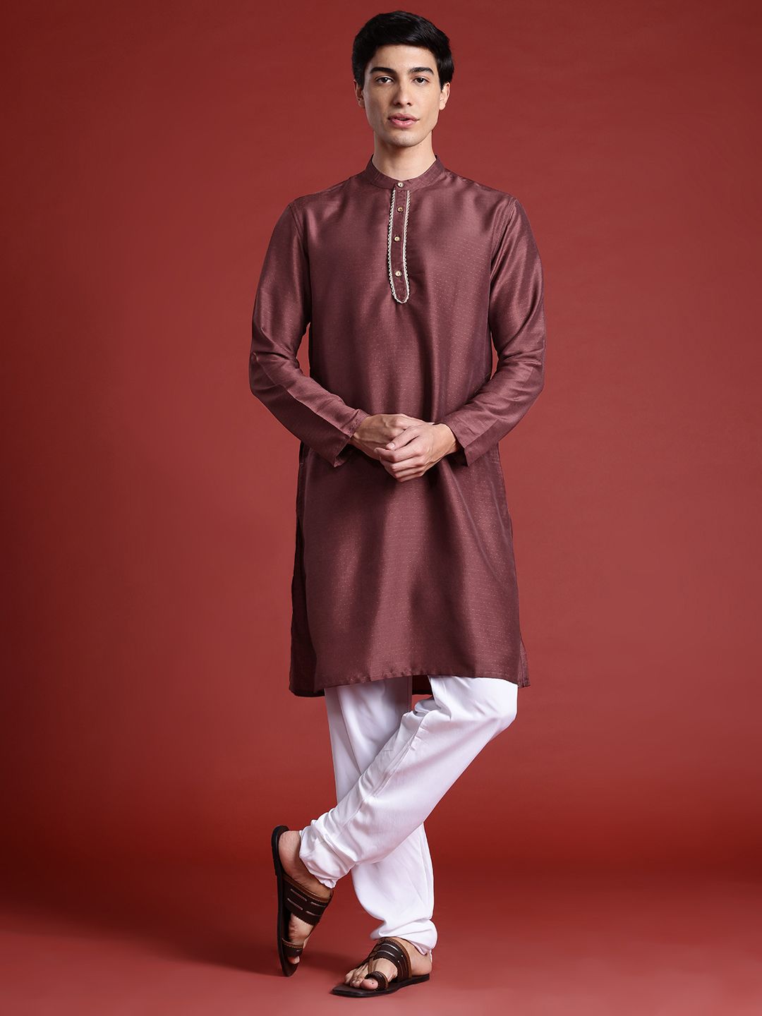 Anouk Woven Design Regular Kurta With Pyjamas