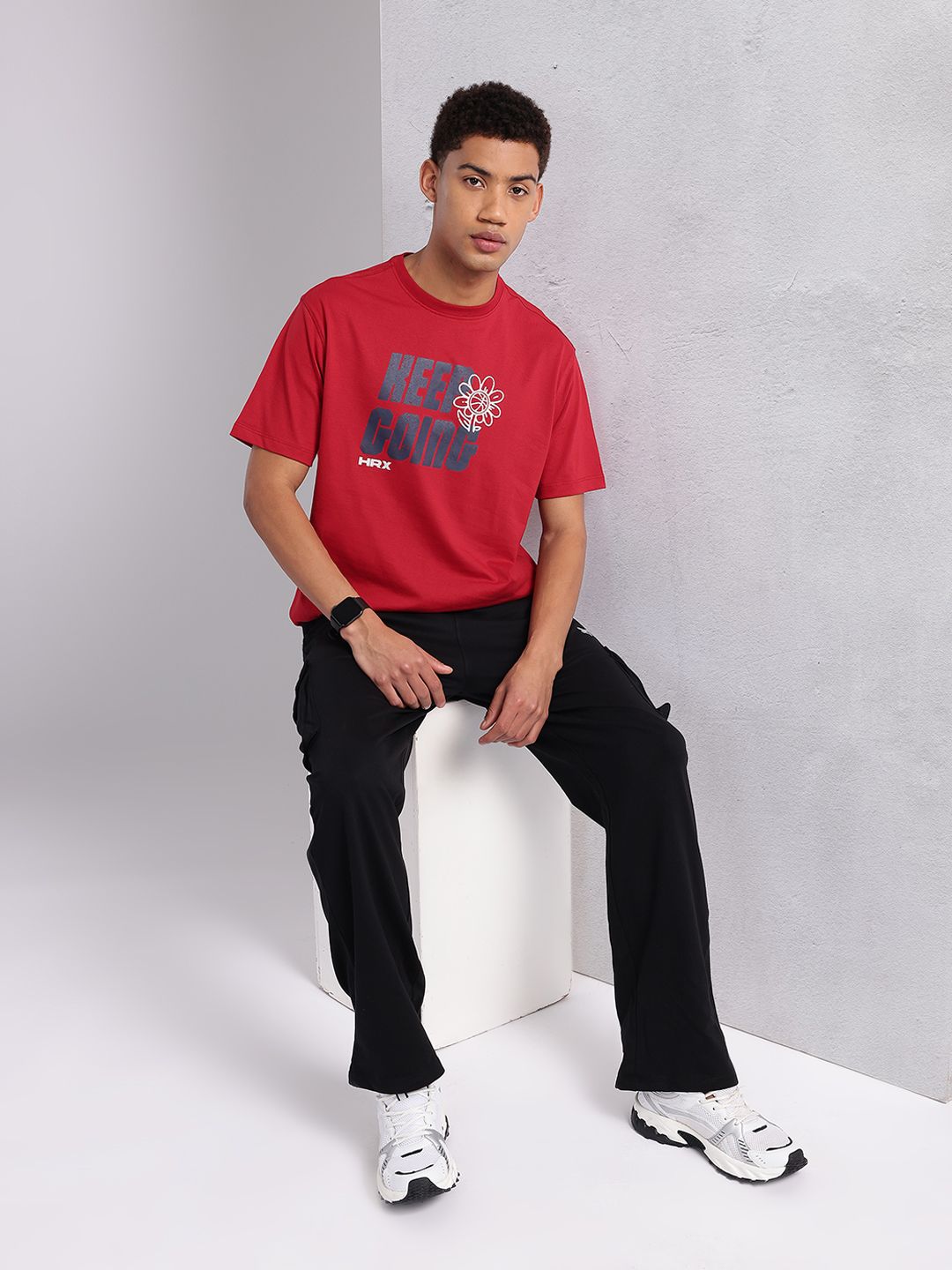 HRX by Hrithik Roshan Typography Printed T-shirt