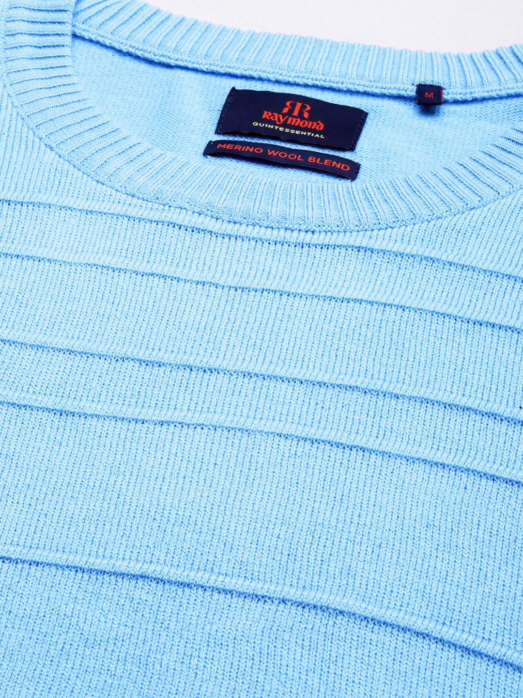 Raymond Men Blue Striped Pullover