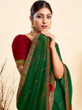 KALINI Striped Printed Pure Chiffon Saree