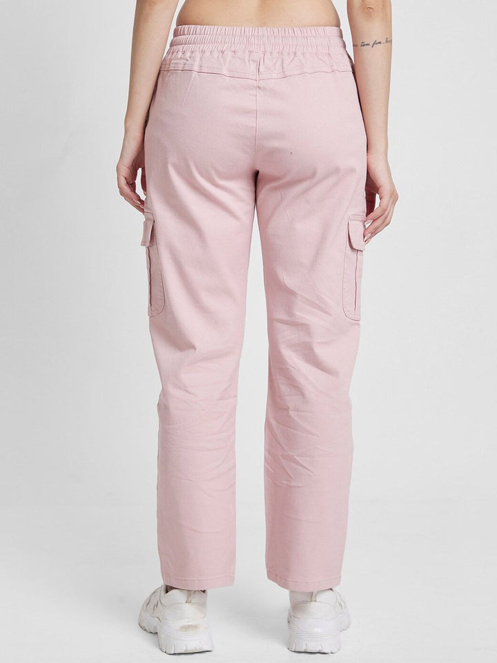 SPYKAR Women Mid-Rise Cotton Cargo Track Pants