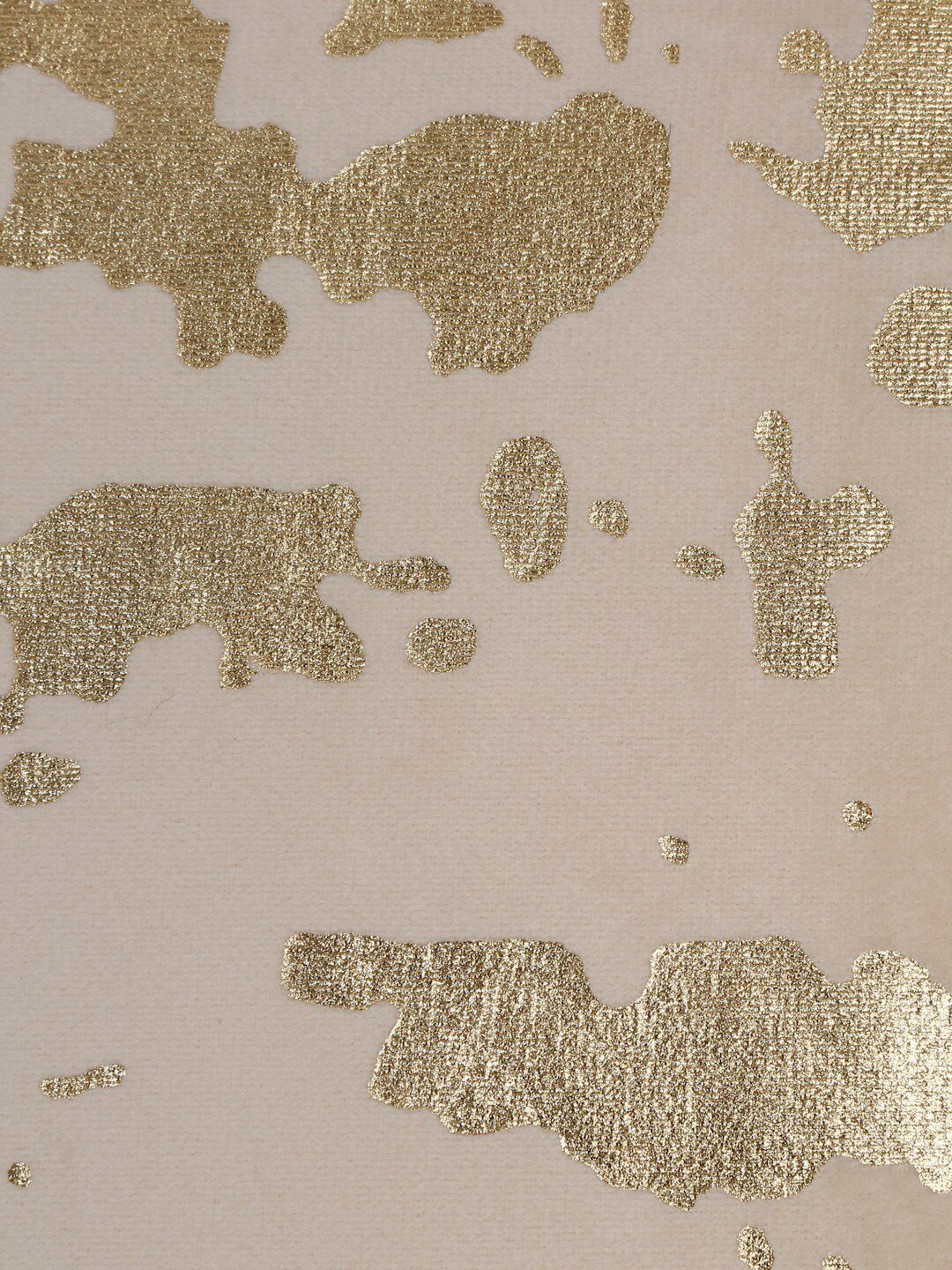 HOSTA HOMES Beige & Gold-Toned 5 Pcs Abstract Velvet Square Cushion Covers