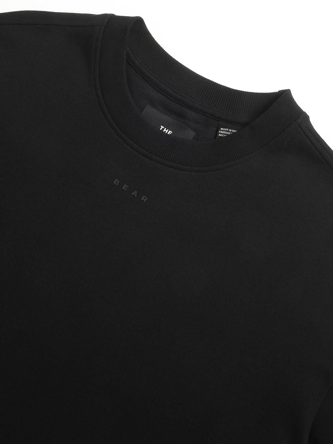 THE BEAR HOUSE Men Solid Oversized Crew Neck T-shirt